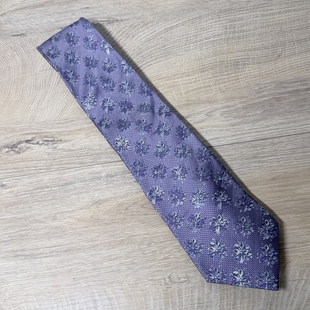 Tommy Bahama Purple Floral Designer Neck Tie Mens Classic Island Style Corpcore - Picture 1 of 13